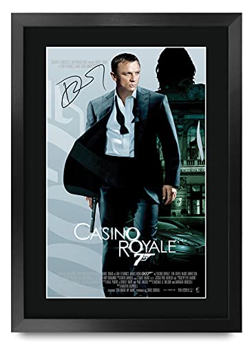 HWC Trading James Bond 007 - Fotografía enmarcada o sin Marco para Regalo, firmada con autógrafo Impreso, impresión, Casino Royale, A3