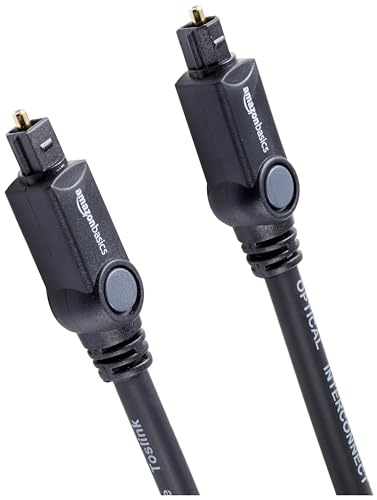 Amazon Basics - Cable óptico de audio digital Toslink, 1,8 m/ 6 ft, negro