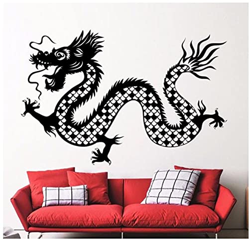 Dragon Animal Stickers murali Grandiosa arte murale per camera dei bambini Soggiorno Antico drago cinese Vinile Windows Optical Decor 42x63cm