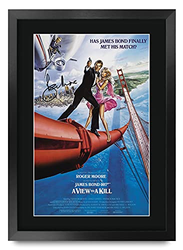 HWC Trading James Bond 007 - Fotografía enmarcada o sin marco para regalo, firmada con autógrafo impreso, impresión, Una vista a un asesinato, A3